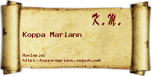 Koppa Mariann névjegykártya